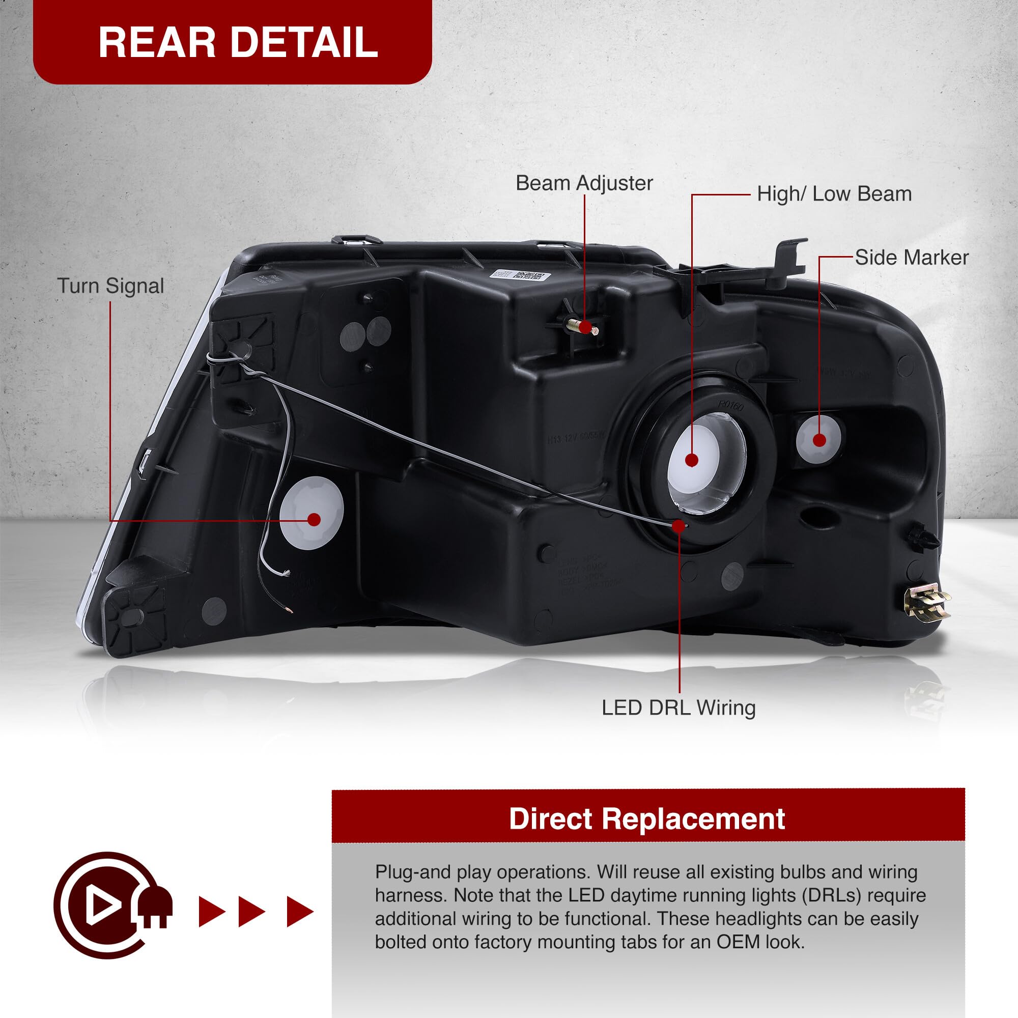 Amazon.com: AJP Distributors LED DRL Tube Bar Driving Head Lights